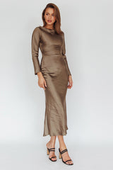 Loveland Cowl Back Midi Dress Olive