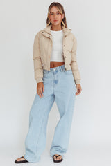 Infatuation Cropped Puffer Jacket White